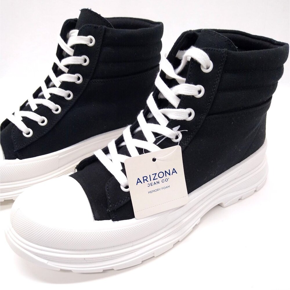 Arizona AZ Deva Flat Heel Booties 10M Platform High-Top Lace-Up Sneakers Sporty